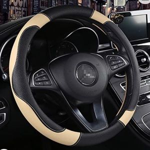 New in package black / beige steering wheel cover!